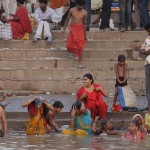 Indians bathing in the Ganges River at Varanasi, India web